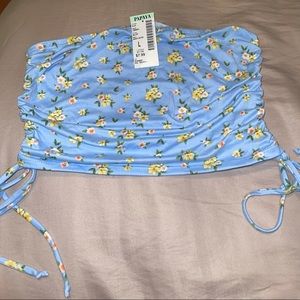 Scrunchie Baby Blue Crop Top